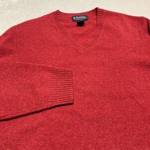 VTG Brooks Brothers Scottish Lambswool Sweater‎ Men's L Red Prep Casual  90s